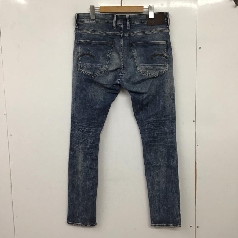 ジースターロゥ G-STAR RAW パンツ デニム、ジーンズ デニムパンツ スリムパンツ カジュアルパンツ ストレッチパンツ 34インチ ダメージ加工 インディゴ / インディゴ / Indigo メンズ USED 古着 中古 10155677
