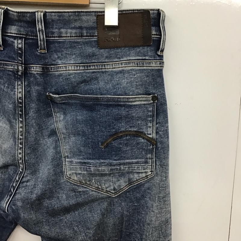 ジースターロゥ G-STAR RAW パンツ デニム、ジーンズ デニムパンツ スリムパンツ カジュアルパンツ ストレッチパンツ 34インチ ダメージ加工 インディゴ / インディゴ / Indigo メンズ USED 古着 中古 10155677