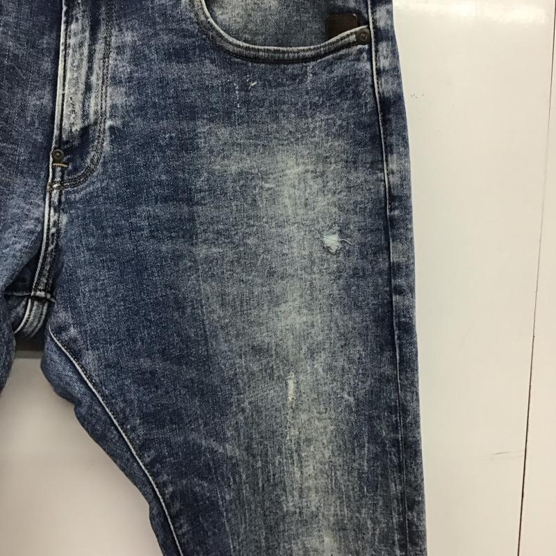 ジースターロゥ G-STAR RAW パンツ デニム、ジーンズ デニムパンツ スリムパンツ カジュアルパンツ ストレッチパンツ 34インチ ダメージ加工 インディゴ / インディゴ / Indigo メンズ USED 古着 中古 10155677