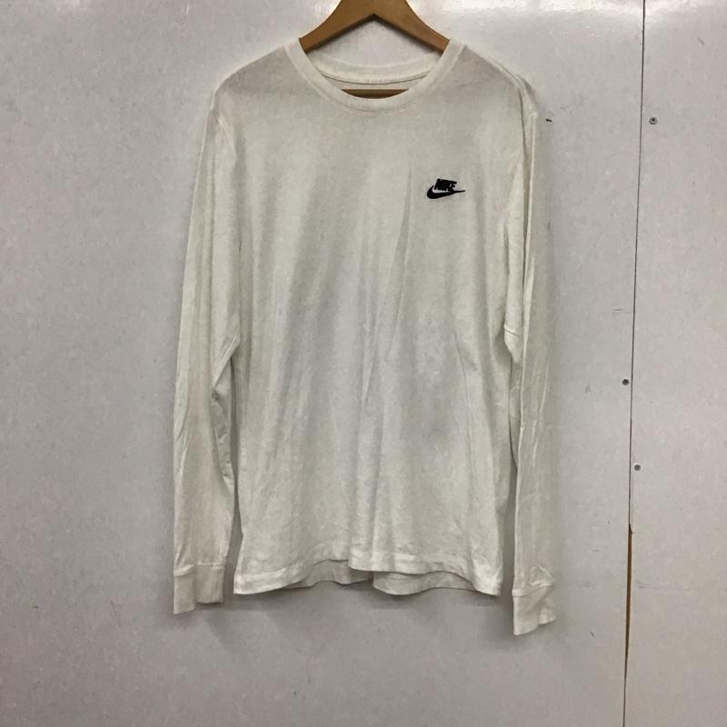 ナイキ NIKE カットソー 長袖 L ロゴ、文字 白 / ホワイト / white メンズ USED 古着 中古 10155683
