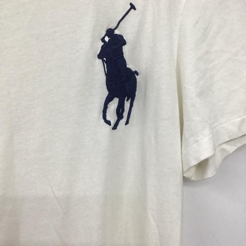 ポロラルフローレン POLO RALPH LAUREN Tシャツ 半袖 半袖カットソー 刺繍Tシャツ クルーネックカットソー M ロゴ、文字 白 / ホワイト / white メンズ USED 古着 中古 10155684