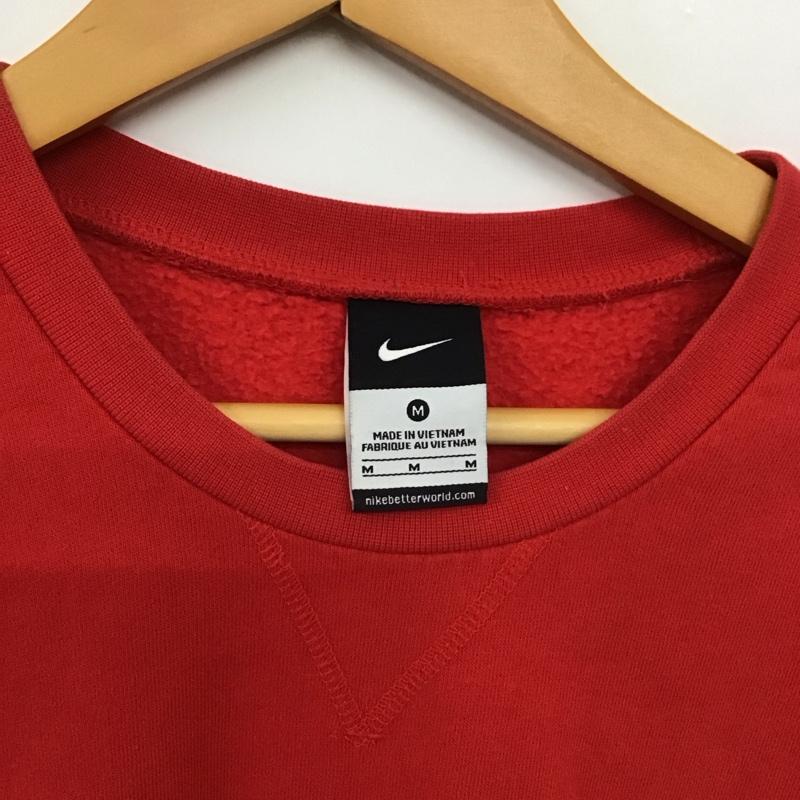 ナイキ NIKE トレーナー 長袖 長袖トレーナー スウェット クルーネック プルオーバー M ロゴ、文字 赤 / レッド / red メンズ USED 古着 中古 10155685