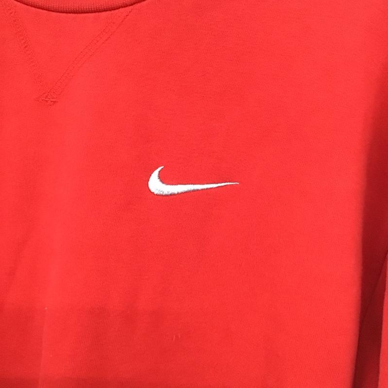 ナイキ NIKE トレーナー 長袖 長袖トレーナー スウェット クルーネック プルオーバー M ロゴ、文字 赤 / レッド / red メンズ USED 古着 中古 10155685