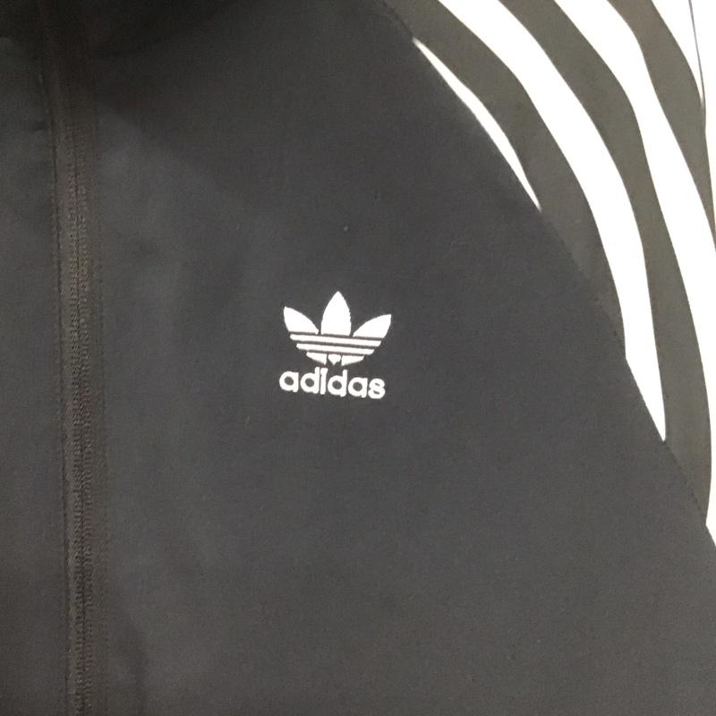 アディダス adidas ジャケット、上着 ジャンパー、ブルゾン ジップアップジャケット アウター スタンドネック L ロゴ、文字 黒 / ブラック / black メンズ USED 古着 中古 10155686