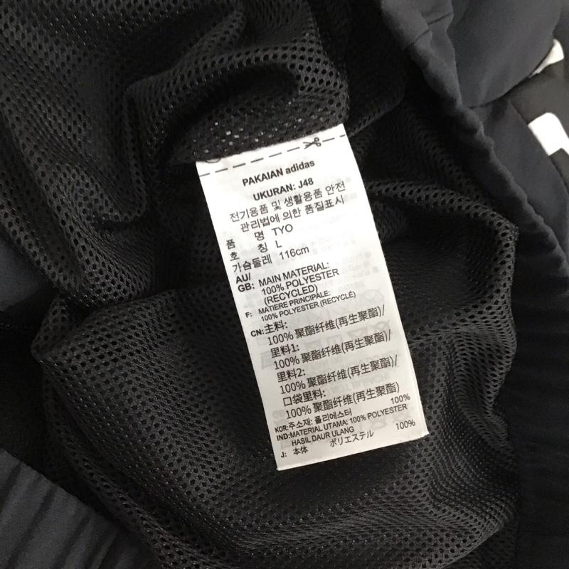 アディダス adidas ジャケット、上着 ジャンパー、ブルゾン ジップアップジャケット アウター スタンドネック L ロゴ、文字 黒 / ブラック / black メンズ USED 古着 中古 10155686