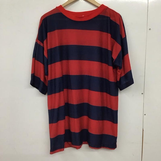 古着 USED Tシャツ 半袖 半袖カットソー プリントTシャツ クルーネックカットソー ONE SIZE ボーダー柄 赤 / レッド / red X 紺 / ネイビー / navy メンズ USED 古着 中古 10155695