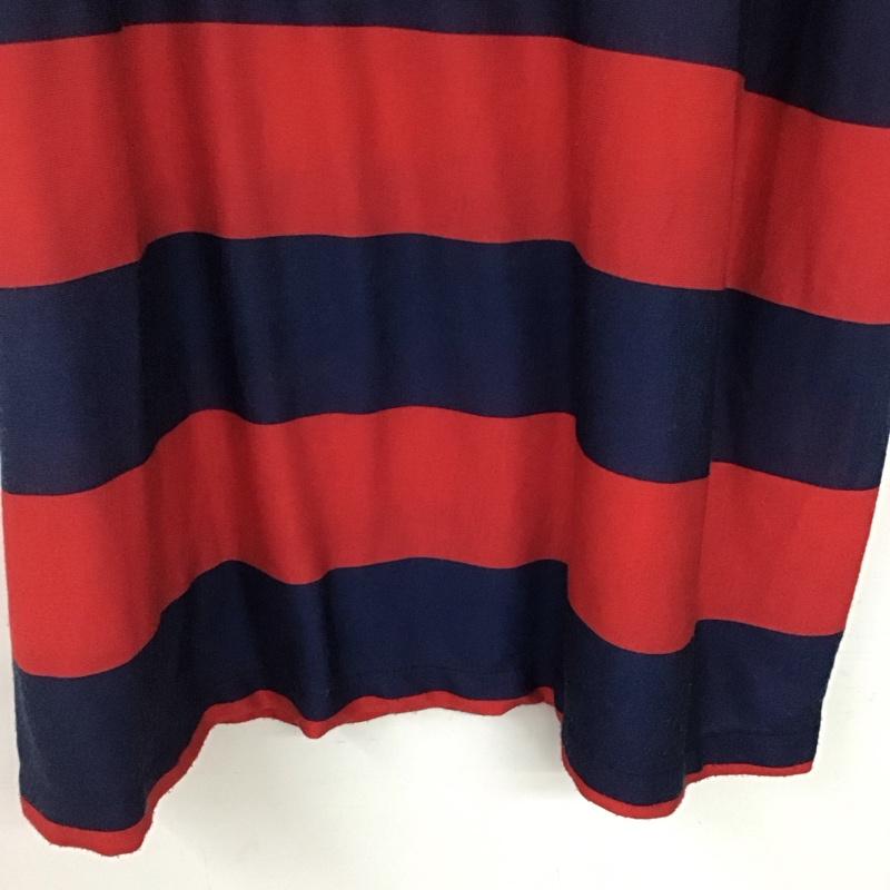 古着 USED Tシャツ 半袖 半袖カットソー プリントTシャツ クルーネックカットソー ONE SIZE ボーダー柄 赤 / レッド / red X 紺 / ネイビー / navy メンズ USED 古着 中古 10155695
