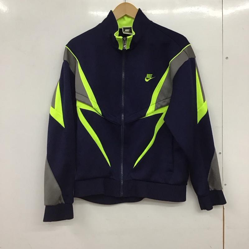 ナイキ NIKE ジャケット、上着 ジャンパー、ブルゾン ジップアップジャケット アウター ジャージ L ロゴ、文字 紺 / ネイビー / navy メンズ USED 古着 中古 10155696