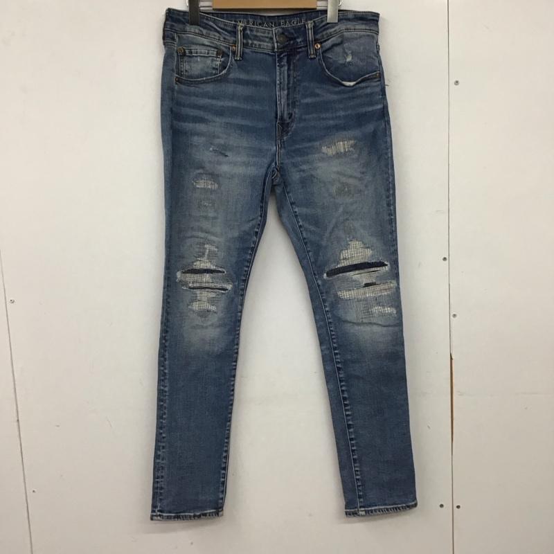 アメリカンイーグル AMERICANEAGLE パンツ デニム、ジーンズ 34インチ 無地 水色 / ライトブルー / メンズ USED 古着 中古 10155702