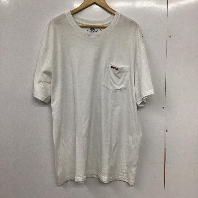 ブルーブルー BLUE BLUE Tシャツ 半袖 XL ロゴ、文字 白 / ホワイト / white メンズ USED 古着 中古 10155708