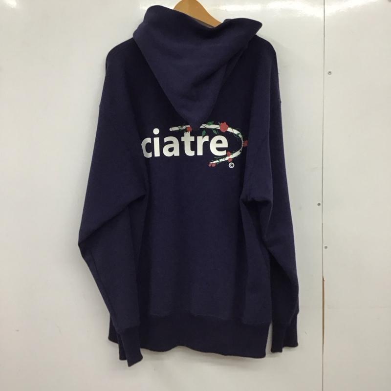 シアター ciatre パーカー 長袖 XL 無地 紺 / ネイビー / navy メンズ USED 古着 中古 10155709
