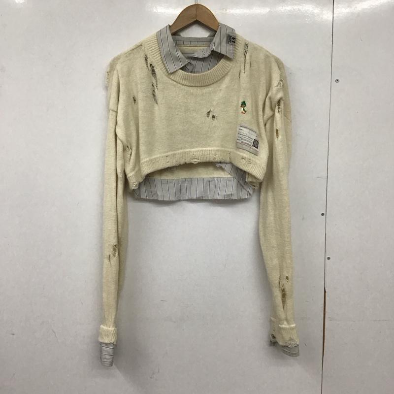 メゾンミハラヤスヒロ Maison MIHARA YASUHIRO ニット、セーター 長袖 B14SW521 CROPPED LAYERED PULLOVER 38 無地 マルチカラー / マルチカラー / multicolor レディース USED 古着 中古 10155713