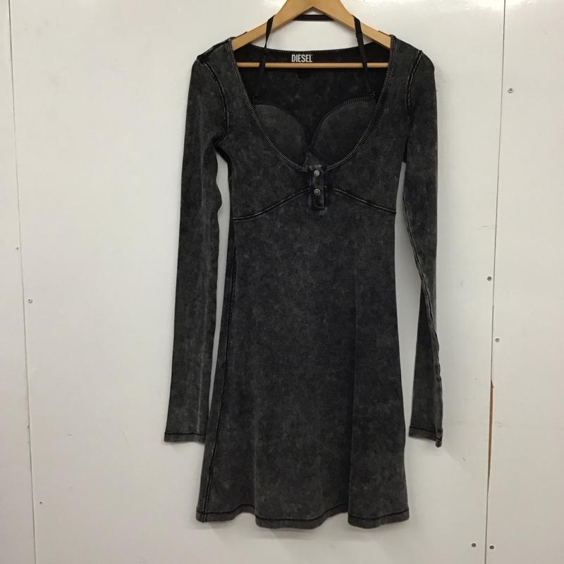 ディーゼル DIESEL ワンピース ミニスカート M 無地 黒 / ブラック / black レディース USED 古着 中古 10155716