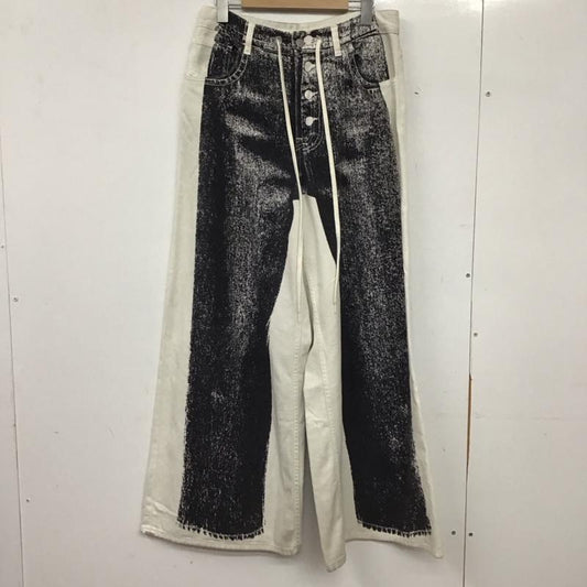 エムエム 6 メゾン マルタン マルジェラ MM6 Maison Martin Margiela パンツ デニム、ジーンズ 22AW 5 Pocket Pants トロンプイユワイドデニムパンツ 40 プリント 白 / ホワイト / white レディース USED 古着 中古 10155718