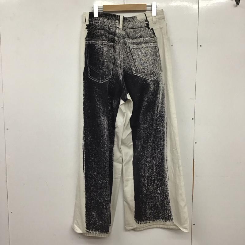 エムエム 6 メゾン マルタン マルジェラ MM6 Maison Martin Margiela パンツ デニム、ジーンズ 22AW 5 Pocket Pants トロンプイユワイドデニムパンツ 40 プリント 白 / ホワイト / white レディース USED 古着 中古 10155718