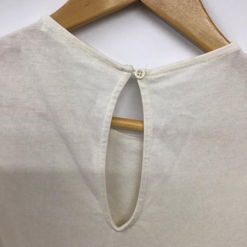 ザラ ZARA カットソー 半袖 3641/369/251 アシンメトリーヘムギャザートップス M 無地 オフホワイト / オフホワイト / レディース USED 古着 中古 10155724