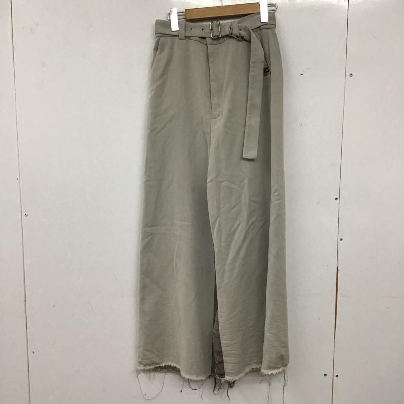 メゾンミハラヤスヒロ Maison MIHARA YASUHIRO パンツ ワークパンツ、ペインターパンツ B09PT082 ベルト付きワイドレッグパンツ 40 無地 灰 / グレー / gray レディース USED 古着 中古 10155733