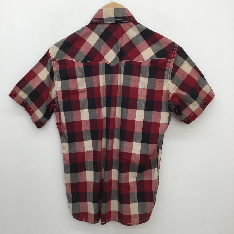 フラットヘッド The Flat Head シャツ、ブラウス 半袖 THE FLAT HEAD フラットヘッド ウエスタンシャツ 半袖 ブロックチェック 36 チェック 赤 / レッド / red メンズ USED 古着 中古 10155743