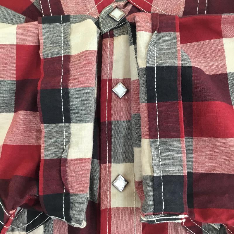 フラットヘッド The Flat Head シャツ、ブラウス 半袖 THE FLAT HEAD フラットヘッド ウエスタンシャツ 半袖 ブロックチェック 36 チェック 赤 / レッド / red メンズ USED 古着 中古 10155743