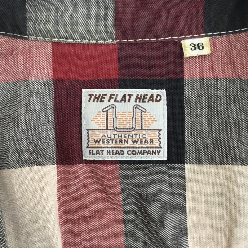 フラットヘッド The Flat Head シャツ、ブラウス 半袖 THE FLAT HEAD フラットヘッド ウエスタンシャツ 半袖 ブロックチェック 36 チェック 赤 / レッド / red メンズ USED 古着 中古 10155743