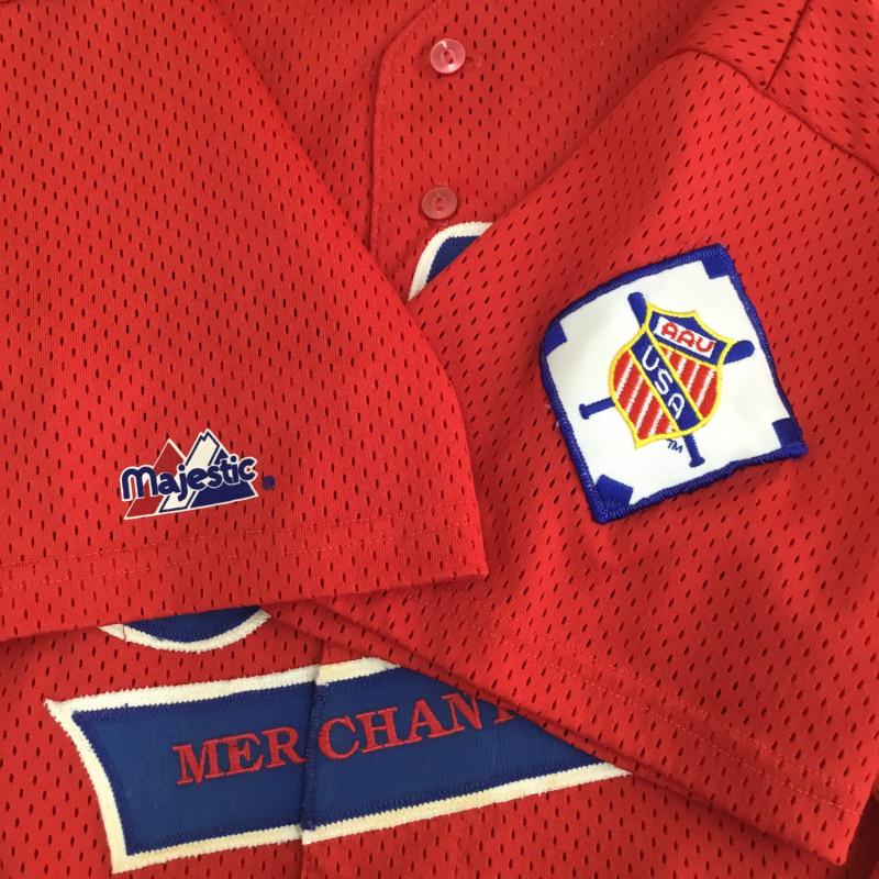 マジェスティック MAJESTIC シャツ、ブラウス 半袖 Majestic 21 Ohio Merchants ベースボールゲームシャツ L ロゴ、文字 赤 / レッド / red メンズ USED 古着 中古 10155745