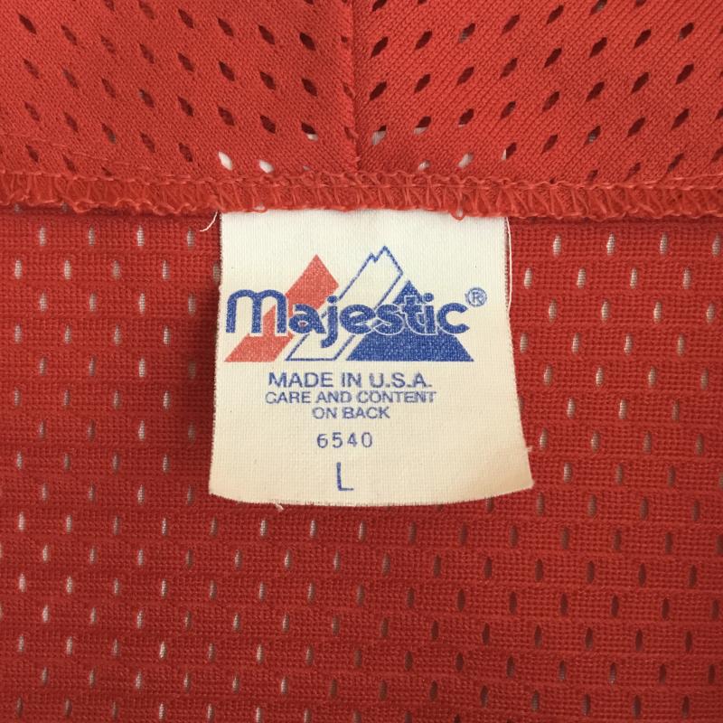 マジェスティック MAJESTIC シャツ、ブラウス 半袖 Majestic 21 Ohio Merchants ベースボールゲームシャツ L ロゴ、文字 赤 / レッド / red メンズ USED 古着 中古 10155745