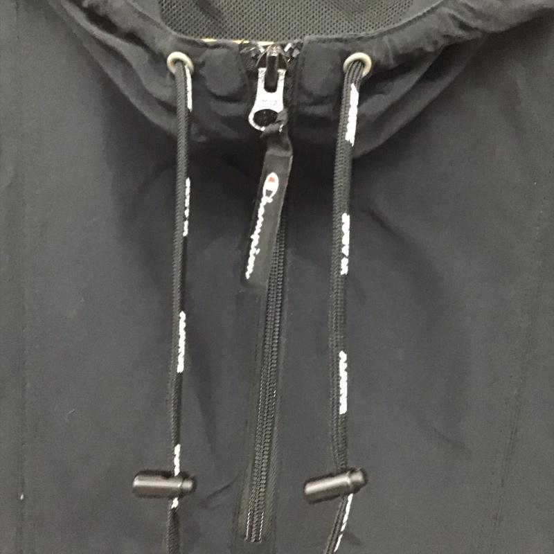 チャンピオン Champion ジャケット、上着 ジャンパー、ブルゾン プルオーバージャケットパーカー アウター XL ロゴ、文字 黒 / ブラック / black メンズ USED 古着 中古 10155750