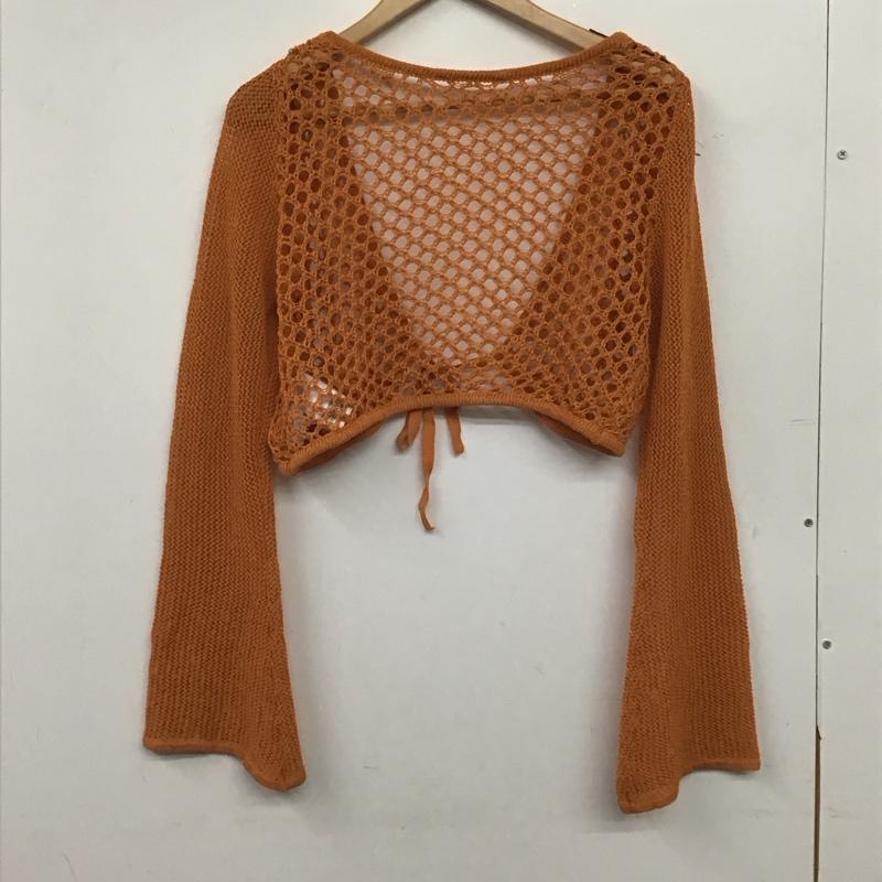 ジュエティ jouetie カーディガン 長袖 082412800201 メッシュニットボレロ M 無地 橙 / オレンジ / orange レディース USED 古着 中古 10155762