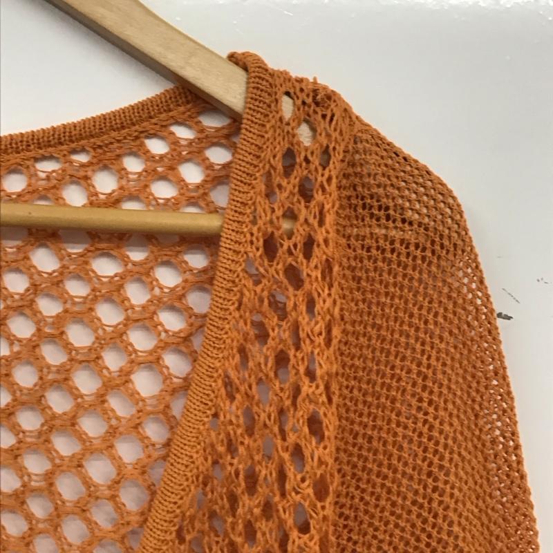 ジュエティ jouetie カーディガン 長袖 082412800201 メッシュニットボレロ M 無地 橙 / オレンジ / orange レディース USED 古着 中古 10155762