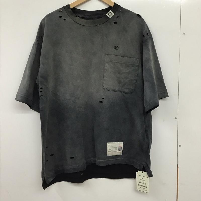 メゾンミハラヤスヒロ Maison MIHARA YASUHIRO Tシャツ 半袖 a12hd541 半袖カットソー 44 ダメージ加工 ダークグレー / ダークグレー / メンズ USED 古着 中古 10155764