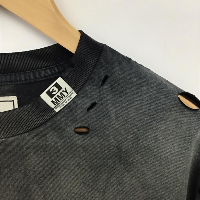 メゾンミハラヤスヒロ Maison MIHARA YASUHIRO Tシャツ 半袖 a12hd541 半袖カットソー 44 ダメージ加工 ダークグレー / ダークグレー / メンズ USED 古着 中古 10155764