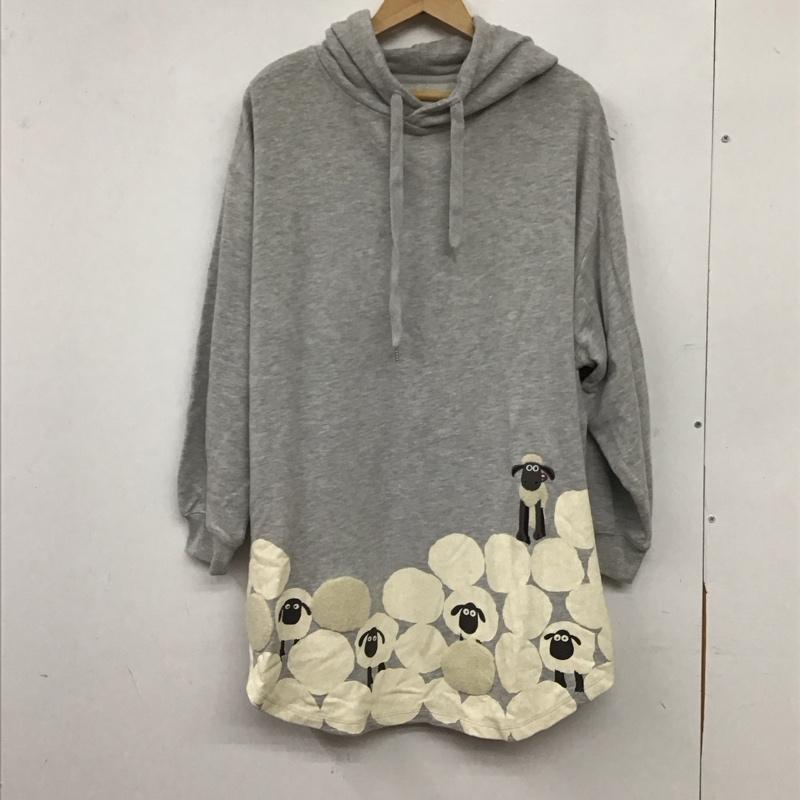 グラニフ graniph パーカー 長袖 FREE プリント 灰 / グレー / gray レディース USED 古着 中古 10155768