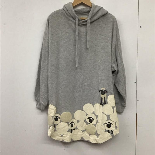 グラニフ graniph パーカー 長袖 FREE プリント 灰 / グレー / gray レディース USED 古着 中古 10155768