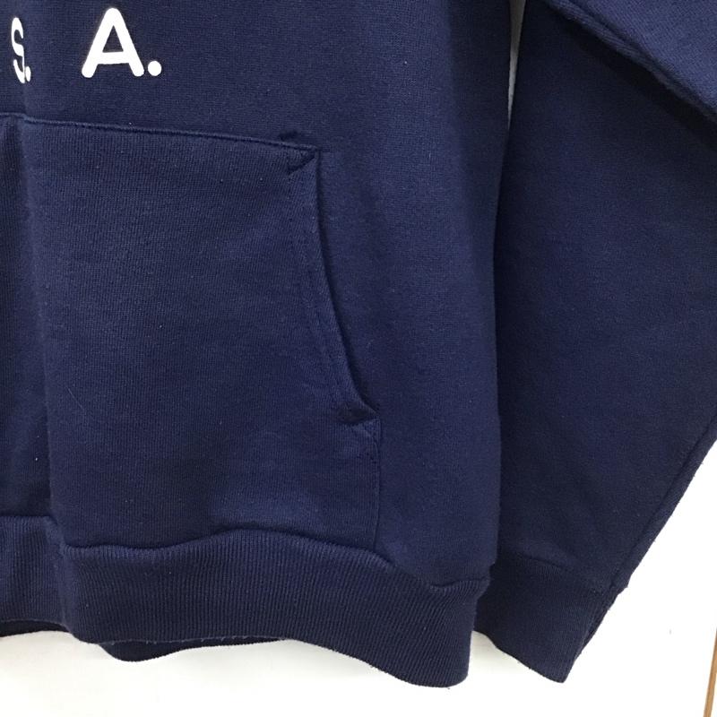 古着 USED パーカー 長袖 無地 X プリント 紺 / ネイビー / navy レディース USED 古着 中古 10155775
