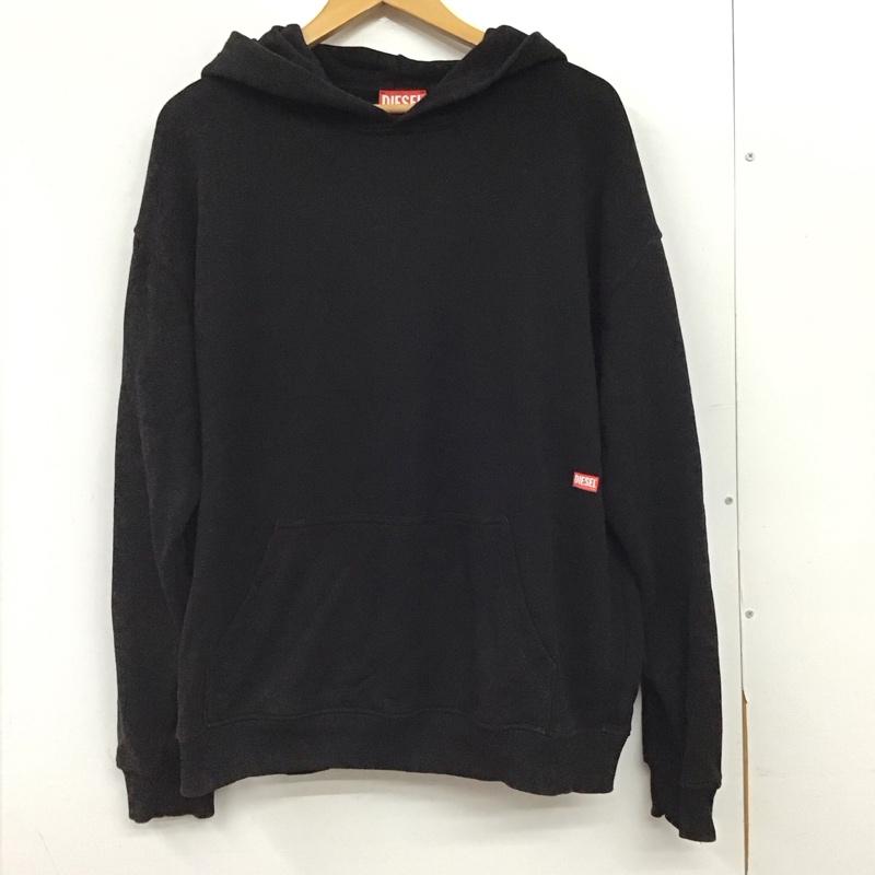 ディーゼル DIESEL パーカー 長袖 長袖パーカー プルオーバーパーカー スウェット M 無地 黒 / ブラック / black メンズ USED 古着 中古 10155779