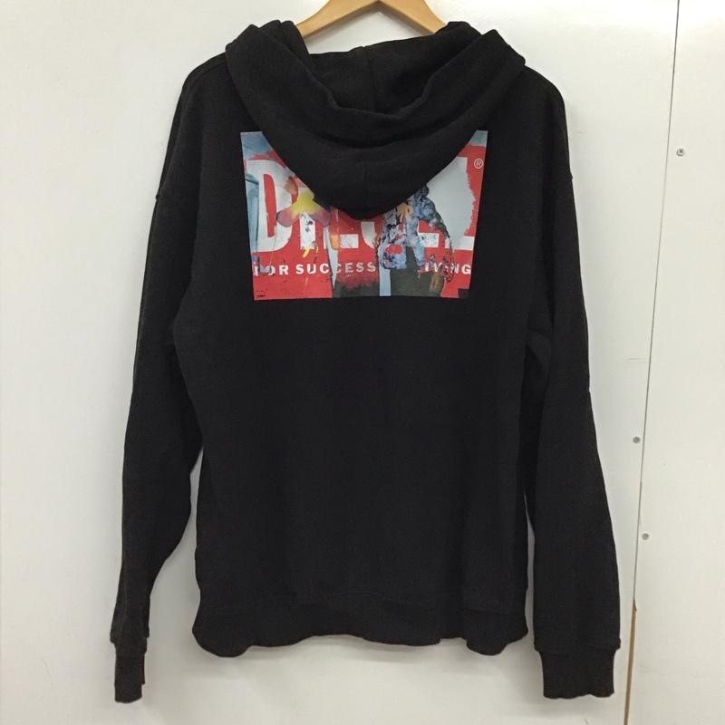ディーゼル DIESEL パーカー 長袖 長袖パーカー プルオーバーパーカー スウェット M 無地 黒 / ブラック / black メンズ USED 古着 中古 10155779