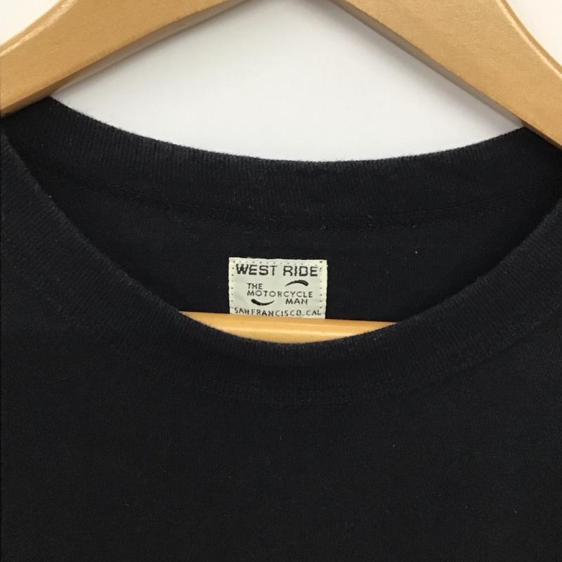ウエストライド WESTRIDE Tシャツ 半袖 半袖カットソー プリントTシャツ クルーネックカットソー 38 プリント 黒 / ブラック / black メンズ USED 古着 中古 10155782