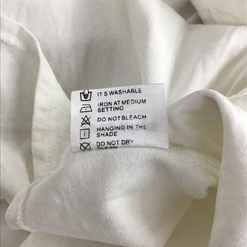 古着 USED シャツ、ブラウス 半袖 半袖シャツ フロントボタン カラーシャツ L ロゴ、文字 白 / ホワイト / white メンズ USED 古着 中古 10155785