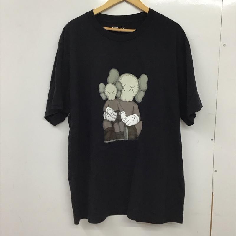 ユニクロ UNIQLO Tシャツ 半袖 341-467775 半袖カットソー プリントTシャツ クルーネックカットソー XXL プリント 黒 / ブラック / black メンズ USED 古着 中古 10155787