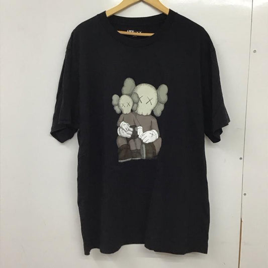ユニクロ UNIQLO Tシャツ 半袖 341-467775 半袖カットソー プリントTシャツ クルーネックカットソー XXL プリント 黒 / ブラック / black メンズ USED 古着 中古 10155787