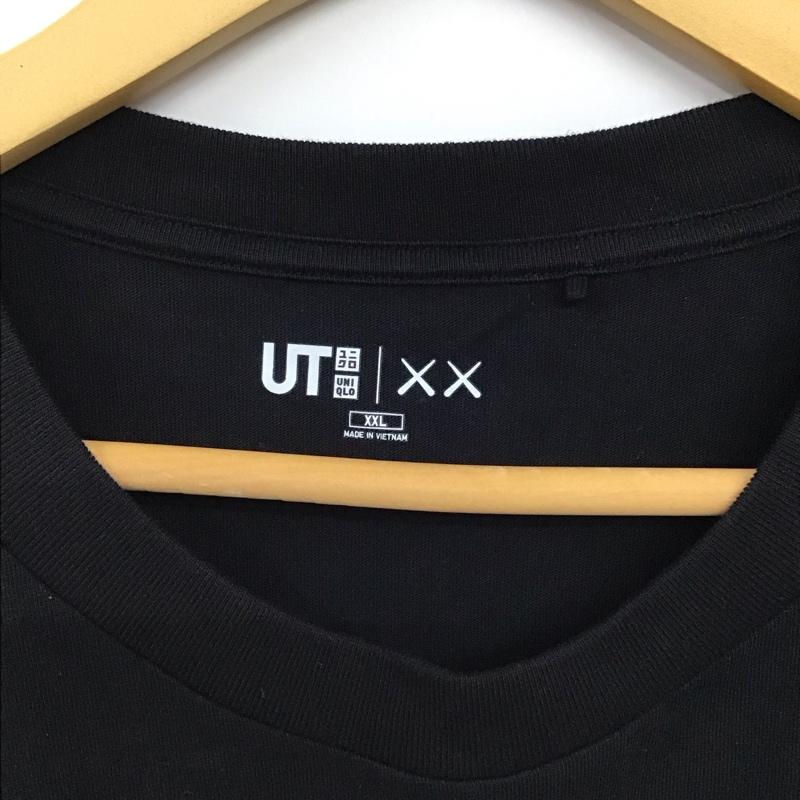 ユニクロ UNIQLO Tシャツ 半袖 341-467775 半袖カットソー プリントTシャツ クルーネックカットソー XXL プリント 黒 / ブラック / black メンズ USED 古着 中古 10155787