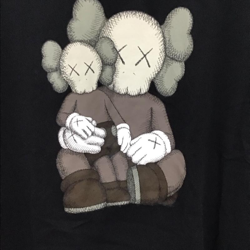 ユニクロ UNIQLO Tシャツ 半袖 341-467775 半袖カットソー プリントTシャツ クルーネックカットソー XXL プリント 黒 / ブラック / black メンズ USED 古着 中古 10155787