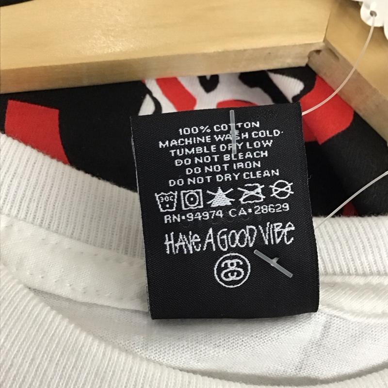 ステューシー STUSSY Tシャツ 半袖 半袖カットソー プリントTシャツ クルーネックカットソー M ロゴ、文字 白 / ホワイト / white メンズ USED 古着 中古 10155789