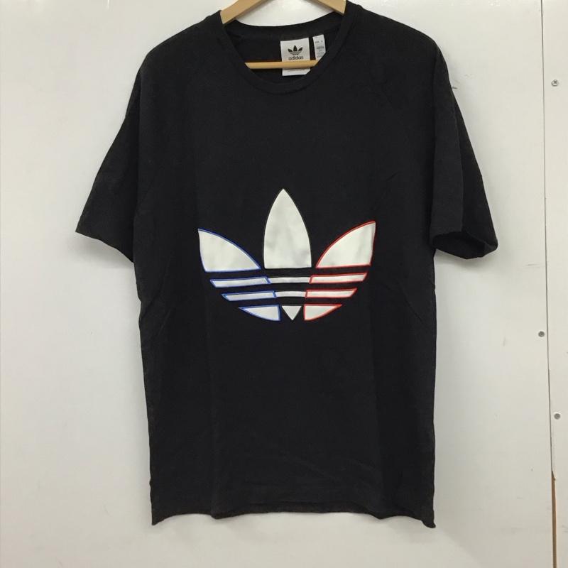 アディダス adidas Tシャツ 半袖 半袖カットソー プリントTシャツ クルーネックカットソー M ロゴ、文字 黒 / ブラック / black メンズ USED 古着 中古 10155792