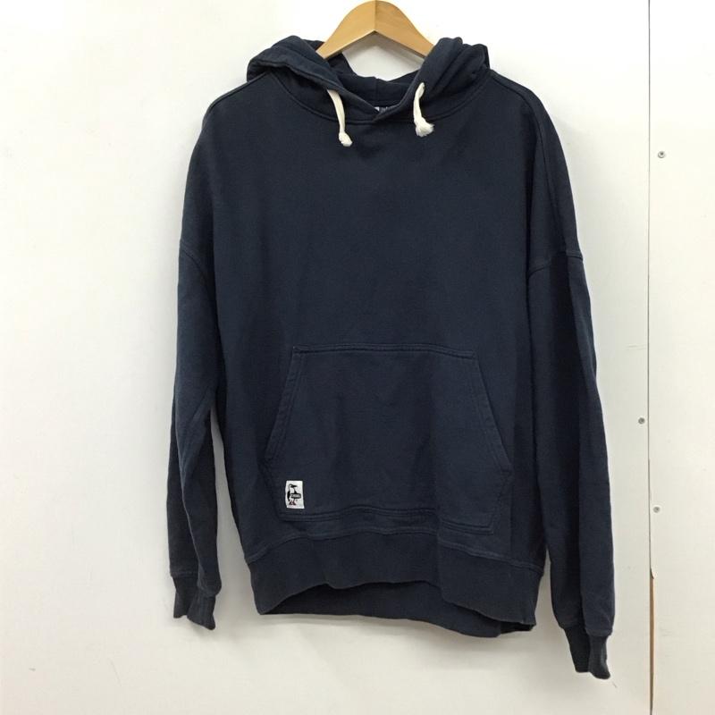 チャムス CHUMS パーカー 長袖 長袖パーカー プルオーバーパーカー スウェット M 無地 紺 / ネイビー / navy メンズ USED 古着 中古 10155794