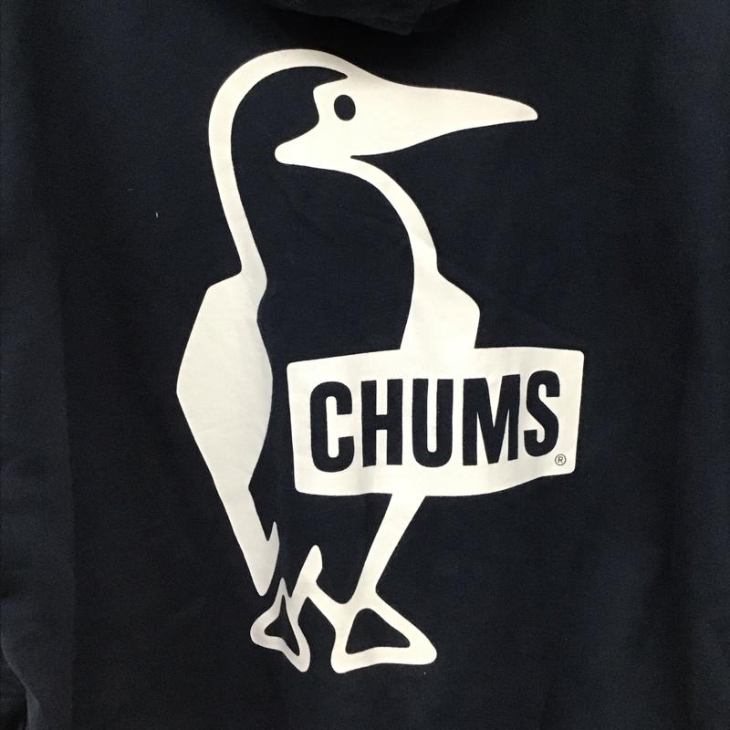 チャムス CHUMS パーカー 長袖 長袖パーカー プルオーバーパーカー スウェット M 無地 紺 / ネイビー / navy メンズ USED 古着 中古 10155794