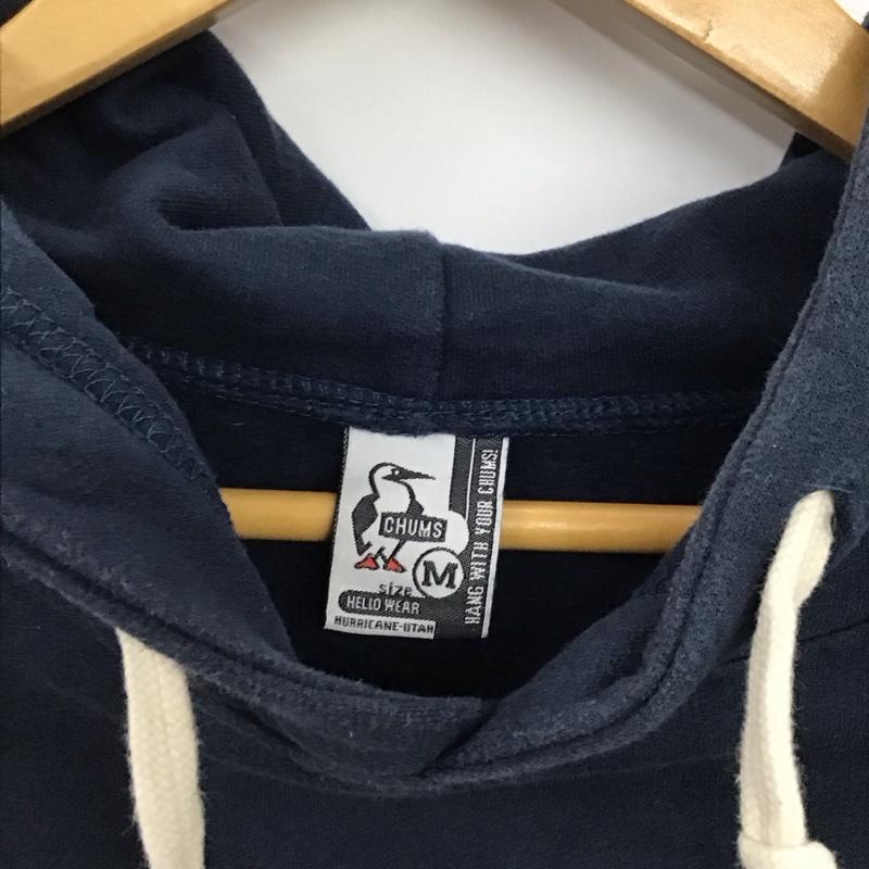 チャムス CHUMS パーカー 長袖 長袖パーカー プルオーバーパーカー スウェット M 無地 紺 / ネイビー / navy メンズ USED 古着 中古 10155794