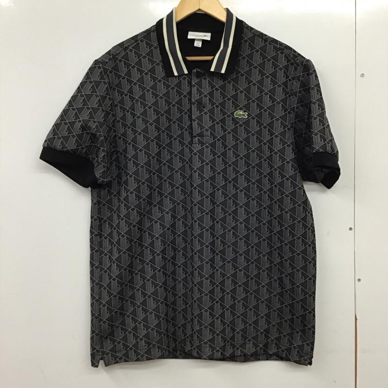 ラコステ LACOSTE ポロシャツ 半袖 半袖ポロシャツ カラーシャツ 半袖カットソー XL ロゴ、文字 ダークグレー / ダークグレー / メンズ USED 古着 中古 10155795