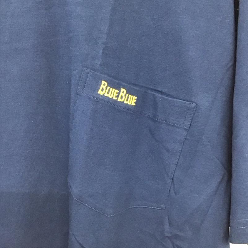 ブルーブルー BLUE BLUE Tシャツ 半袖 半袖カットソー プリントTシャツ クルーネックカットソー XL ロゴ、文字 紺 / ネイビー / navy メンズ USED 古着 中古 10155798