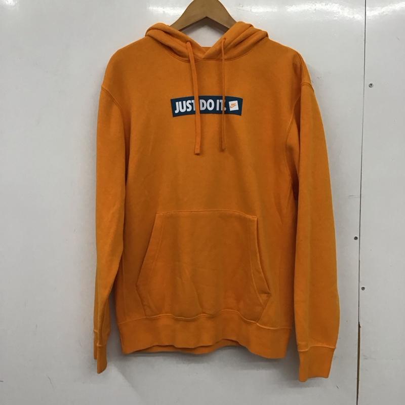 ナイキ NIKE パーカー 長袖 長袖パーカー プルオーバーパーカー スウェット M ロゴ、文字 橙 / オレンジ / orange メンズ USED 古着 中古 10155804